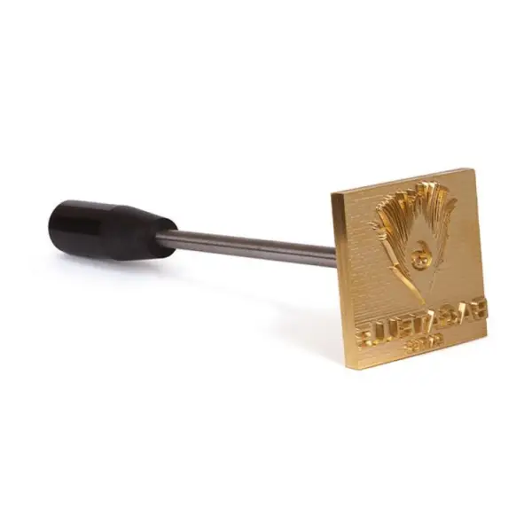 timbro a caldo manuale in ottone da mm. 80x80